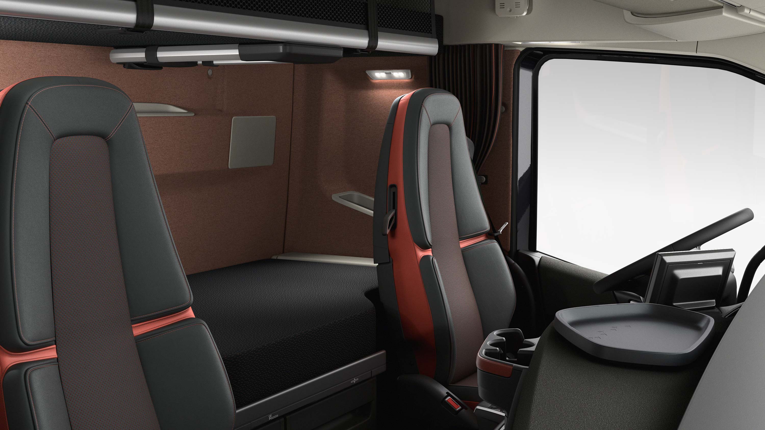 Volvo FH16 предлага удобни условия за почивка.